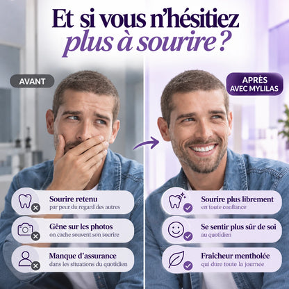 Pastilles de dentifrice solide à croquer blanchissantes MYLILAS